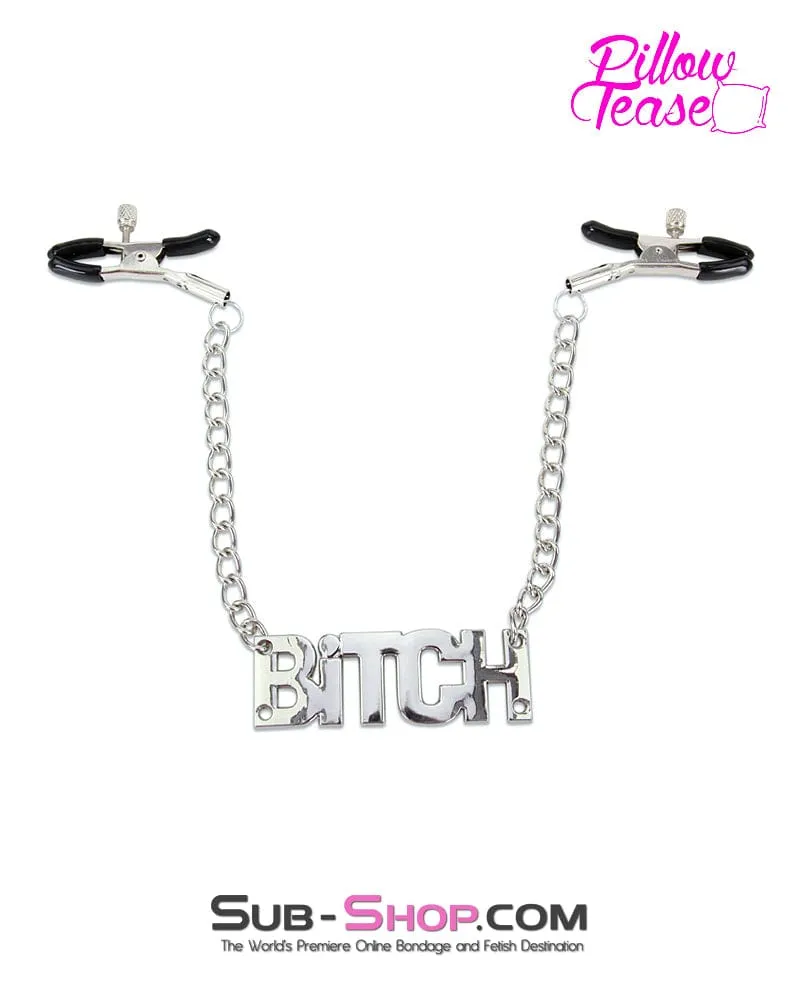 7870RS      BITCH Clamps Nipple Clamps with BITCH Tag - LAST CHANCE - Final Closeout!