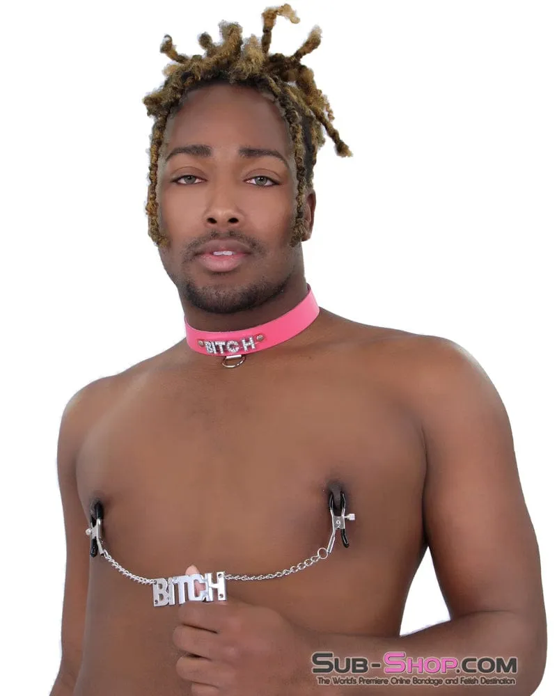 7870RS      BITCH Clamps Nipple Clamps with BITCH Tag - LAST CHANCE - Final Closeout!