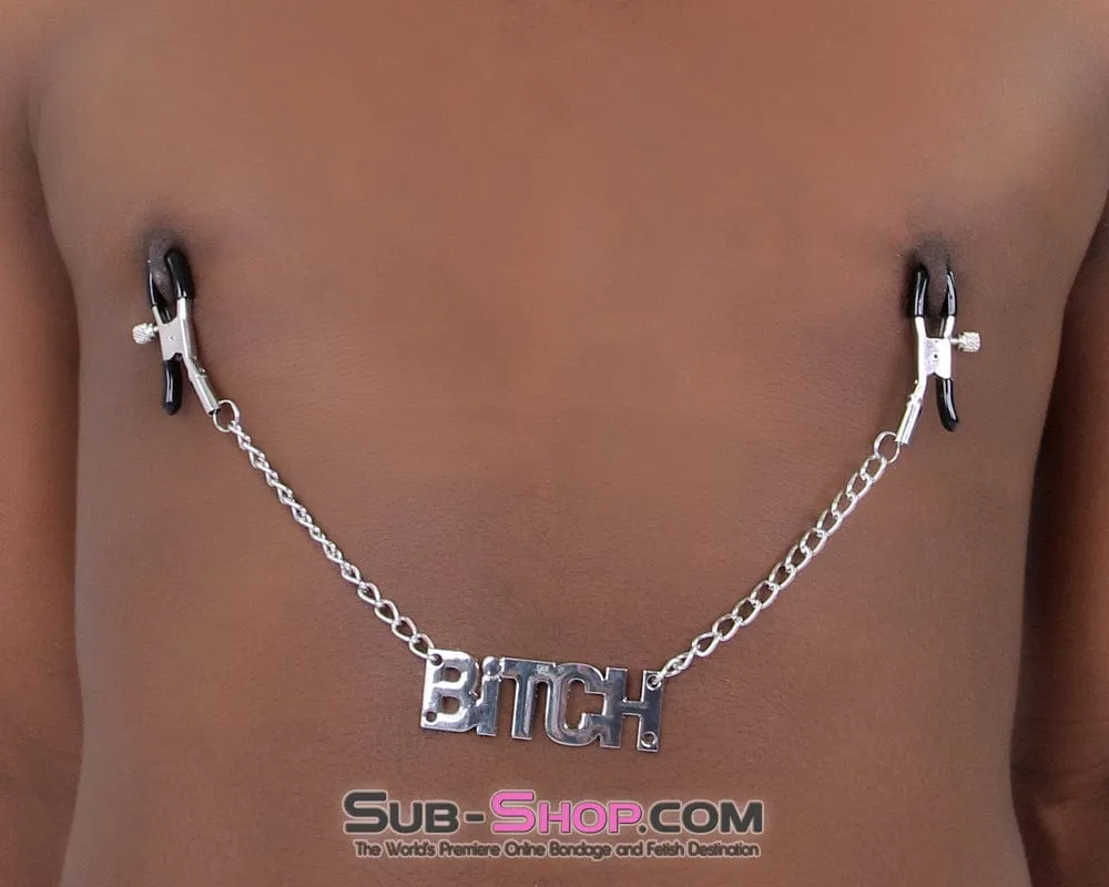 7870RS      BITCH Clamps Nipple Clamps with BITCH Tag - LAST CHANCE - Final Closeout!