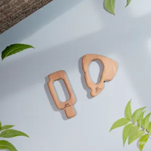 Ariro Toys Wooden Teethers- Cheese and Ice-Cream Stick