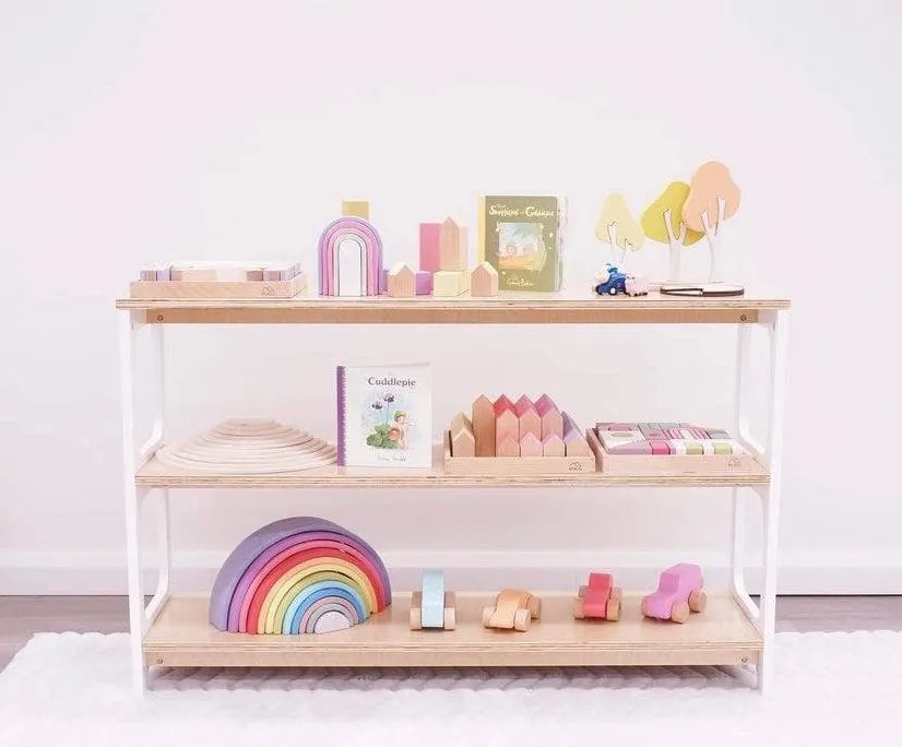 Aspire Slimline Two-Tier Bookshelf - Varnished