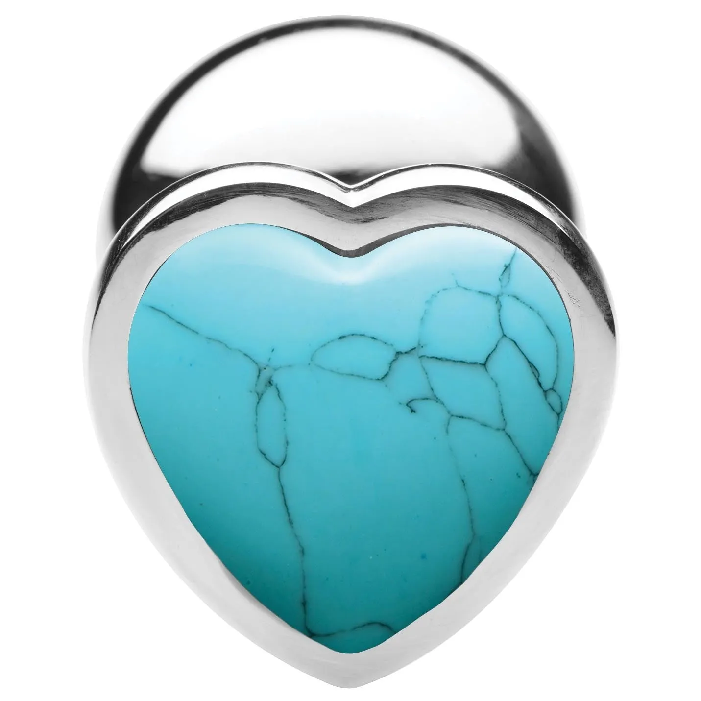 Authentic Turquoise Gemstone Heart Anal Plug