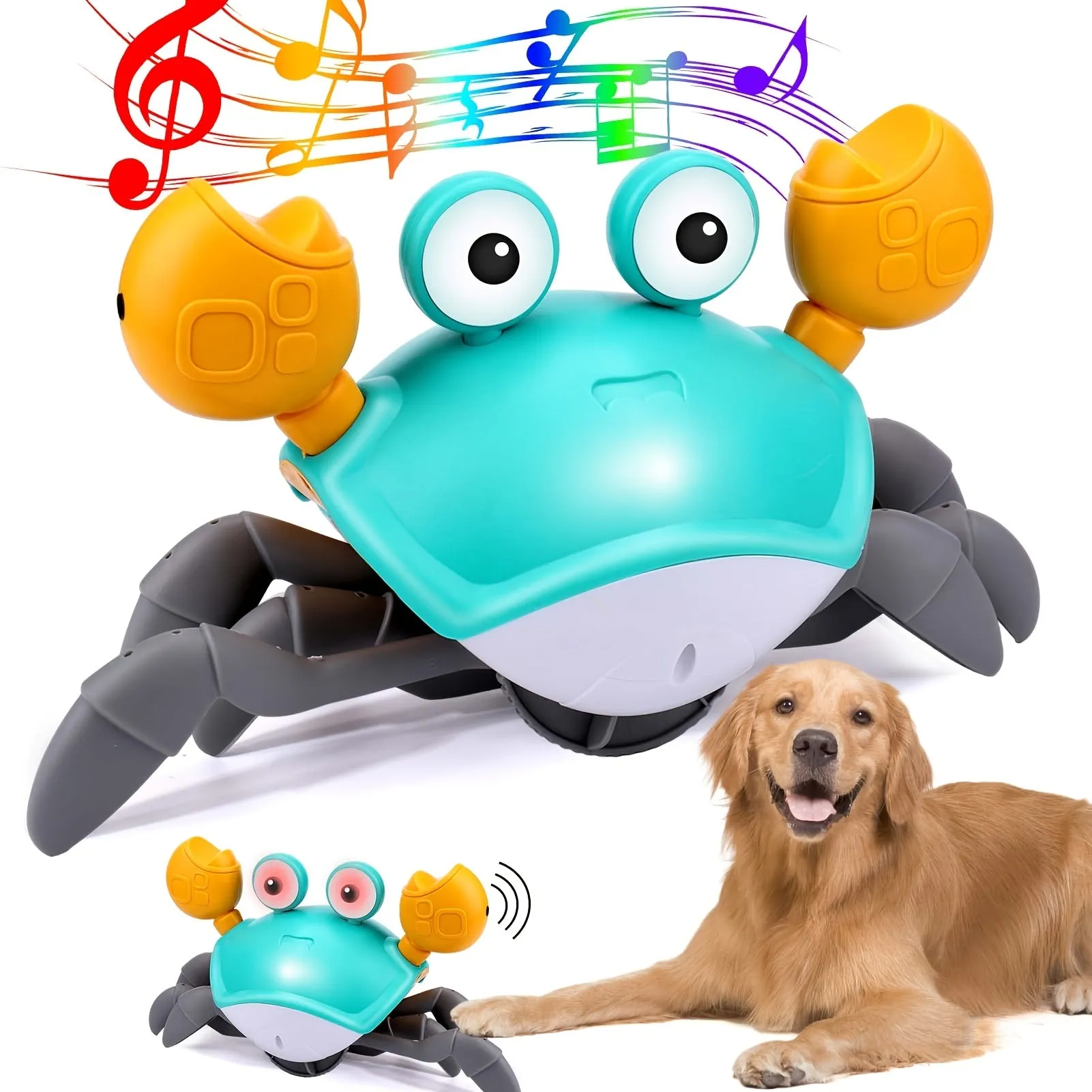 Automatic Electric Crab Toy Fun Interactive ObstacleAvoiding Pet Plaything