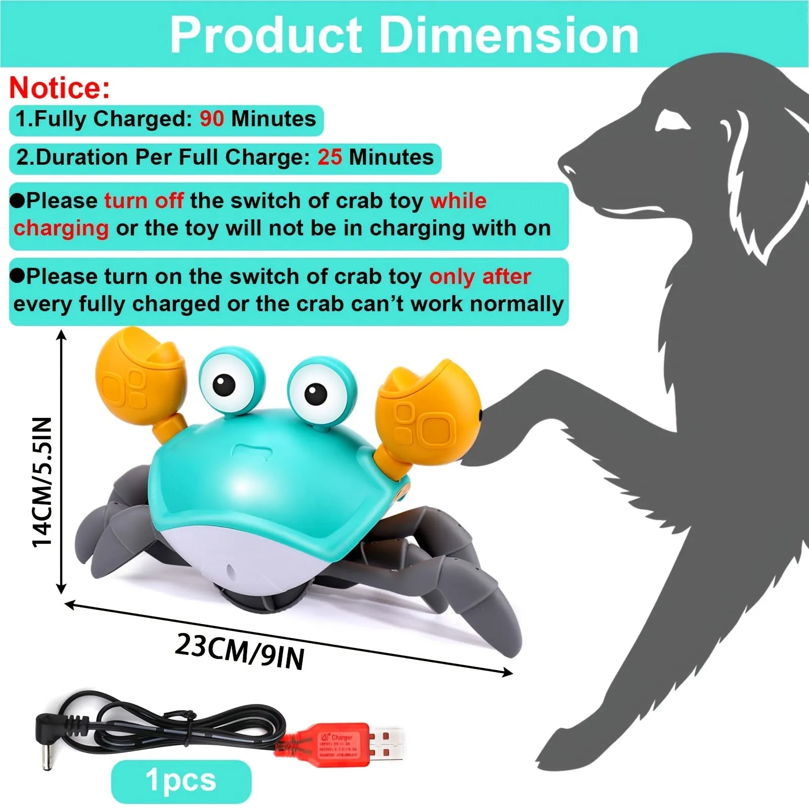 Automatic Electric Crab Toy Fun Interactive ObstacleAvoiding Pet Plaything