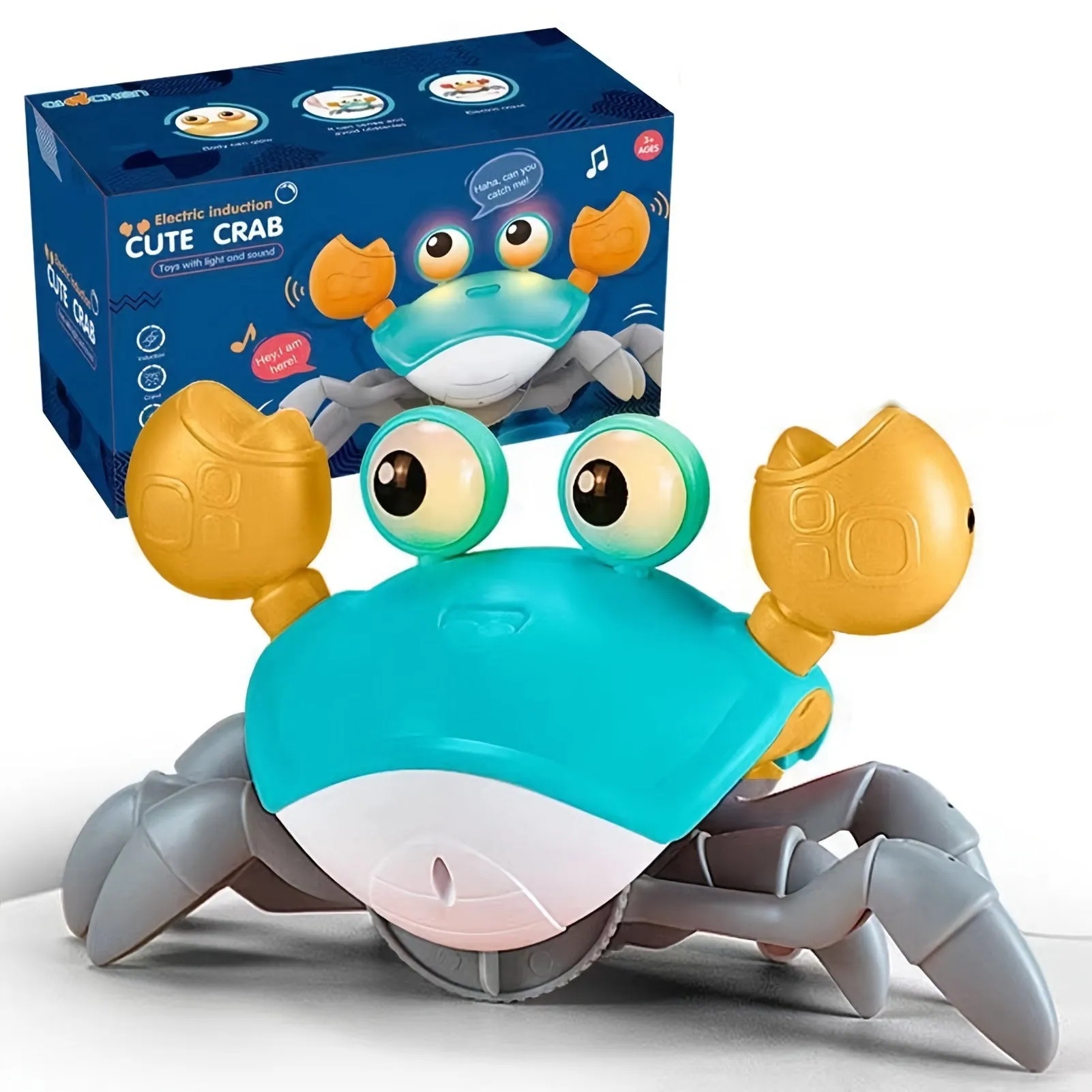 Automatic Electric Crab Toy Fun Interactive ObstacleAvoiding Pet Plaything
