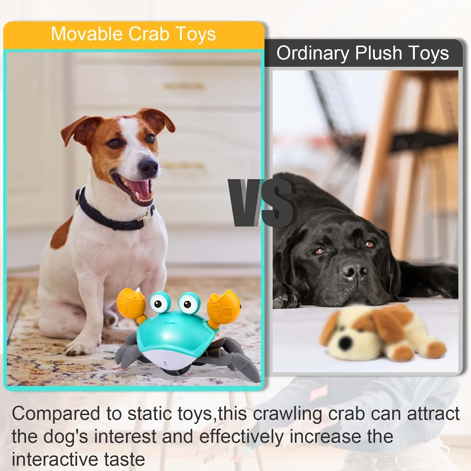 Automatic Electric Crab Toy Fun Interactive ObstacleAvoiding Pet Plaything