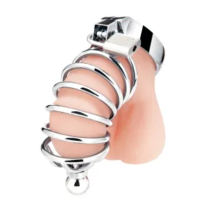 Blue Line Urethral Play Cock Cage Silver