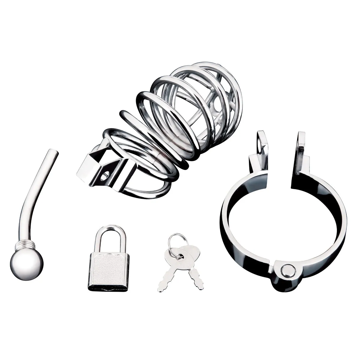 Blue Line Urethral Play Cock Cage Silver