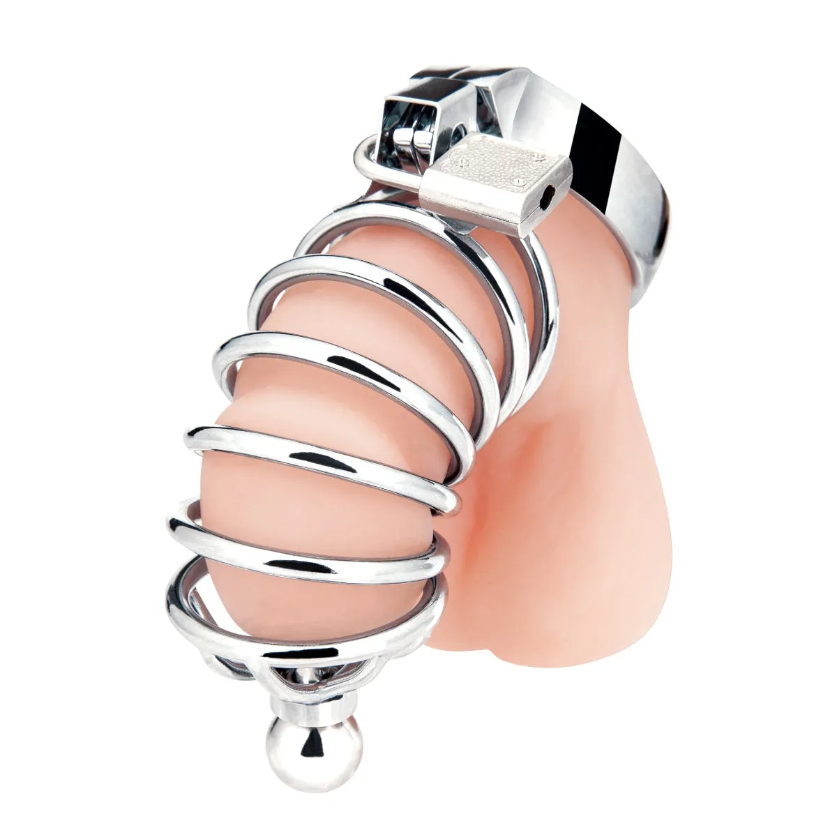 Blue Line Urethral Play Cock Cage Silver
