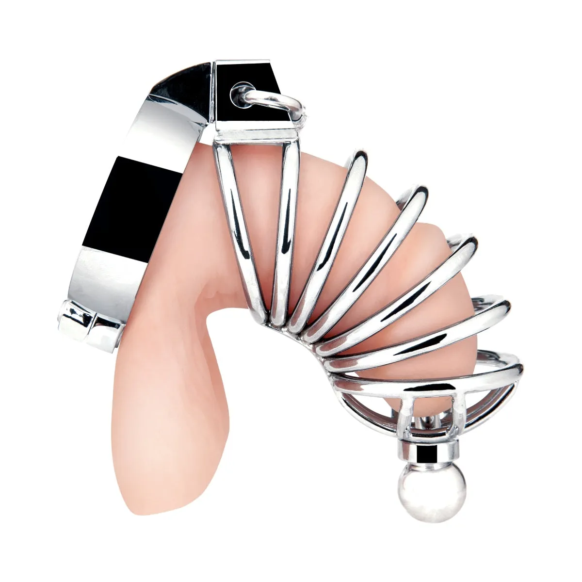 Blue Line Urethral Play Cock Cage Silver