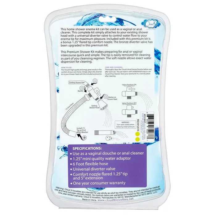 Cloud 9 Fresh   Premium Shower Enema Kit W- Diverter & Tips