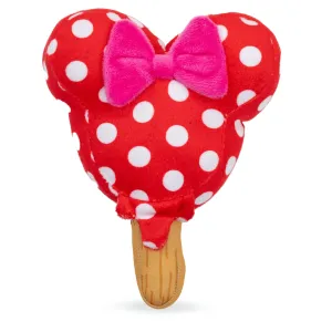 Dog Toy Squeaker Plush - Minnie Mouse Ice Cream with Ears and Bow Red by Buckle-Down