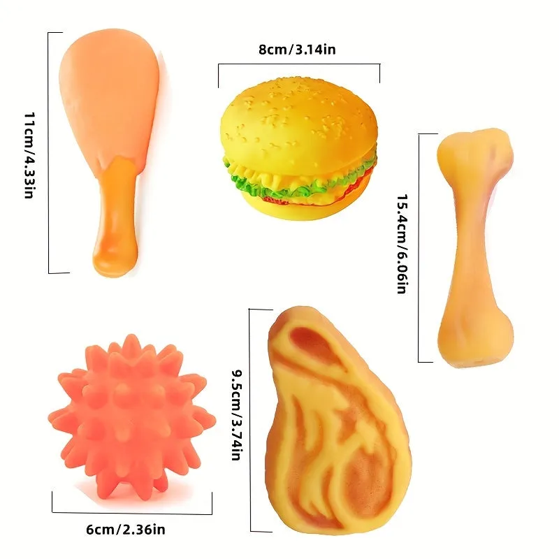 Durable Fun and Interactive Dog Toy Set  5pcs Squeaky Molar Balls