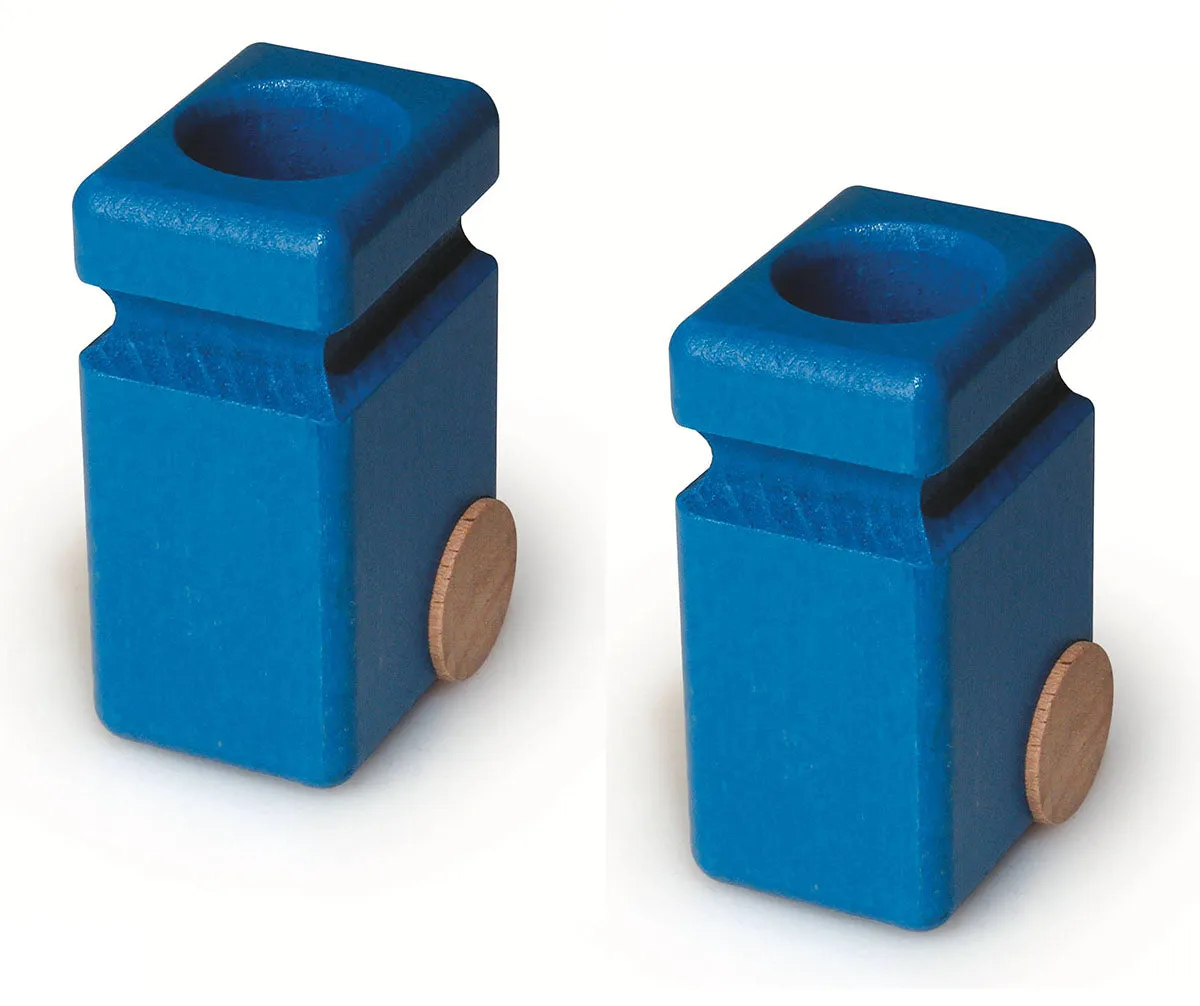 Fagus Wooden Garbage Cans - 2 Pack Blue