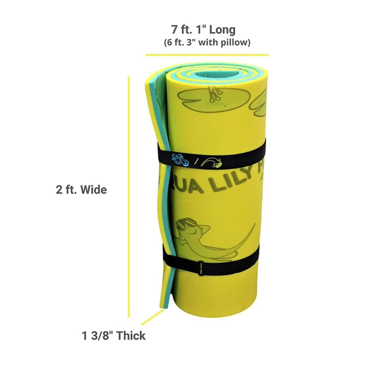 Floating Foam Lounger Mat for One Adult Aqua Lily Pad Tadpole green/yellow Aqua Lily Pad