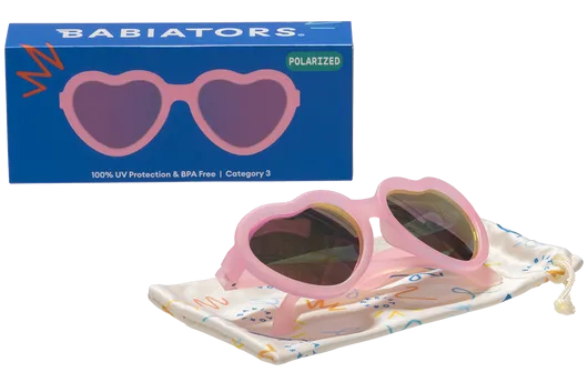 Frosted Pink Heart | Purple Polarized Mirrored Lenses