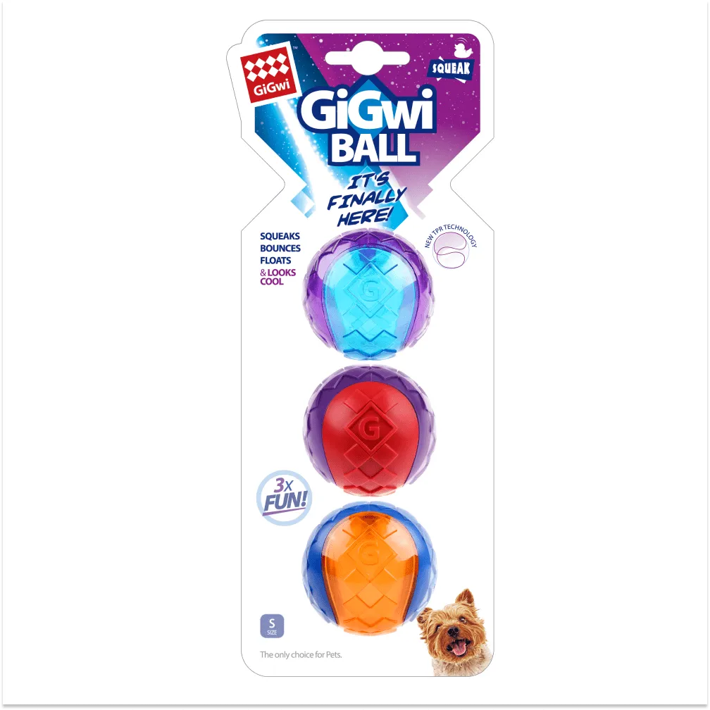 GiGwi Ball Squeaker Toy for Dogs (Pack of 3)