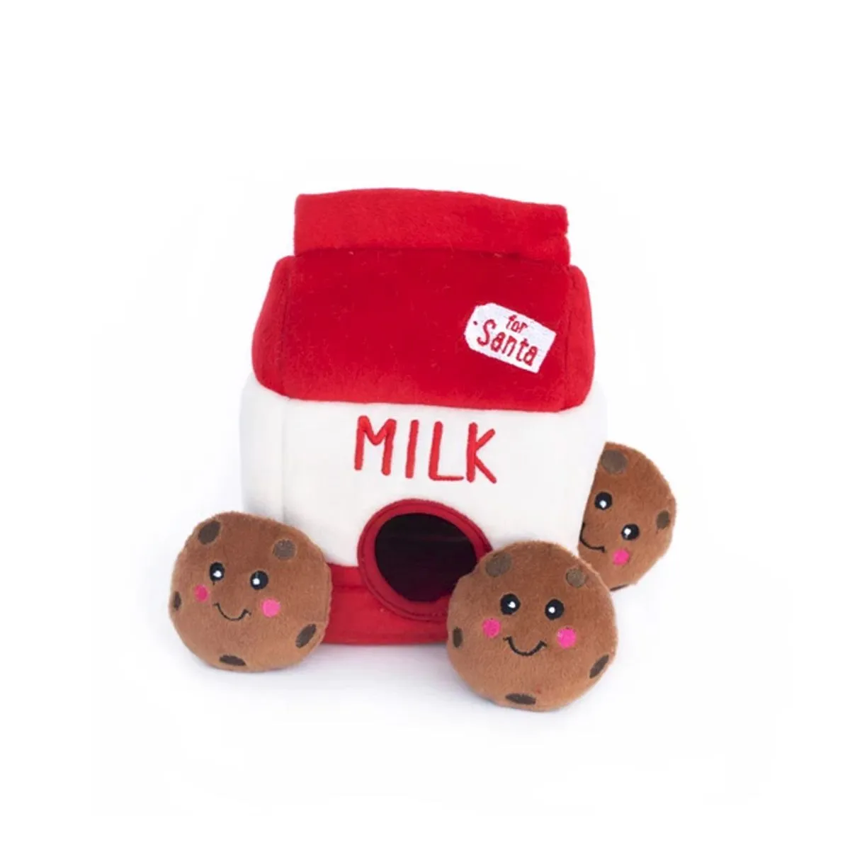 Holiday Burrow Milk & Cookies Dog Toy Puzzle