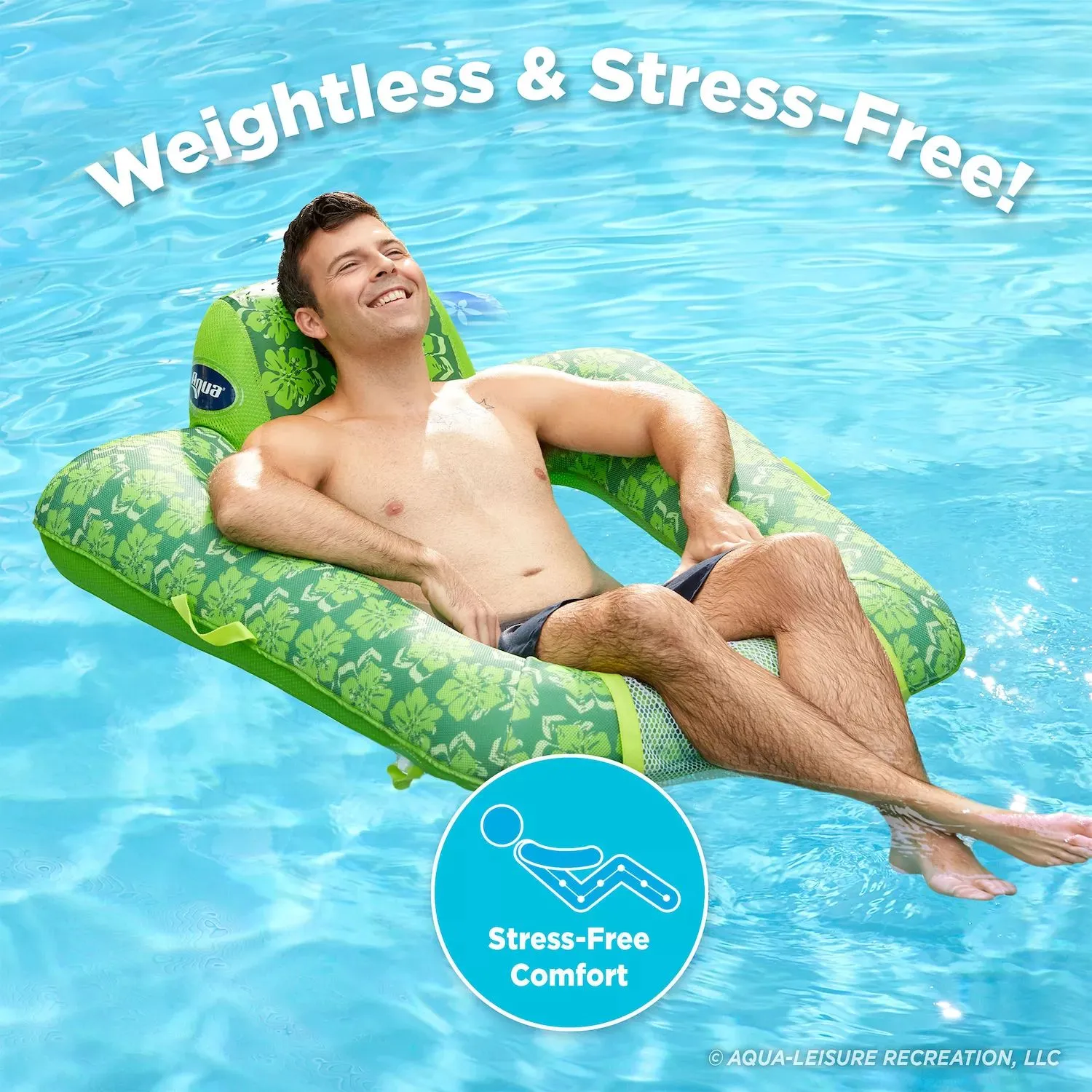 Inflatable pool lounger Aqua Leisure Zero Gravity, green Aqua Leisure