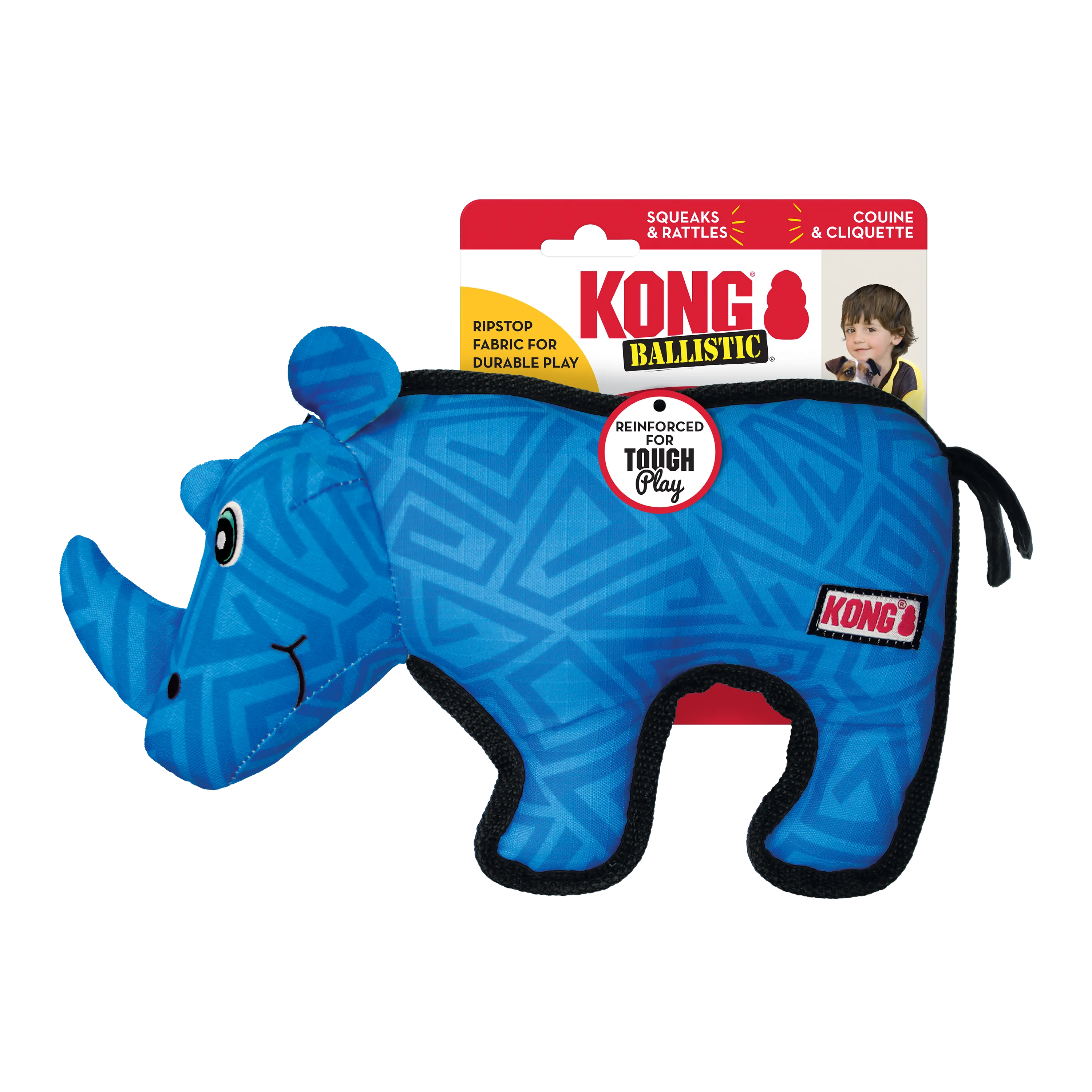 KONG Ballistic Rhino Dog Toy (Medium/Large)