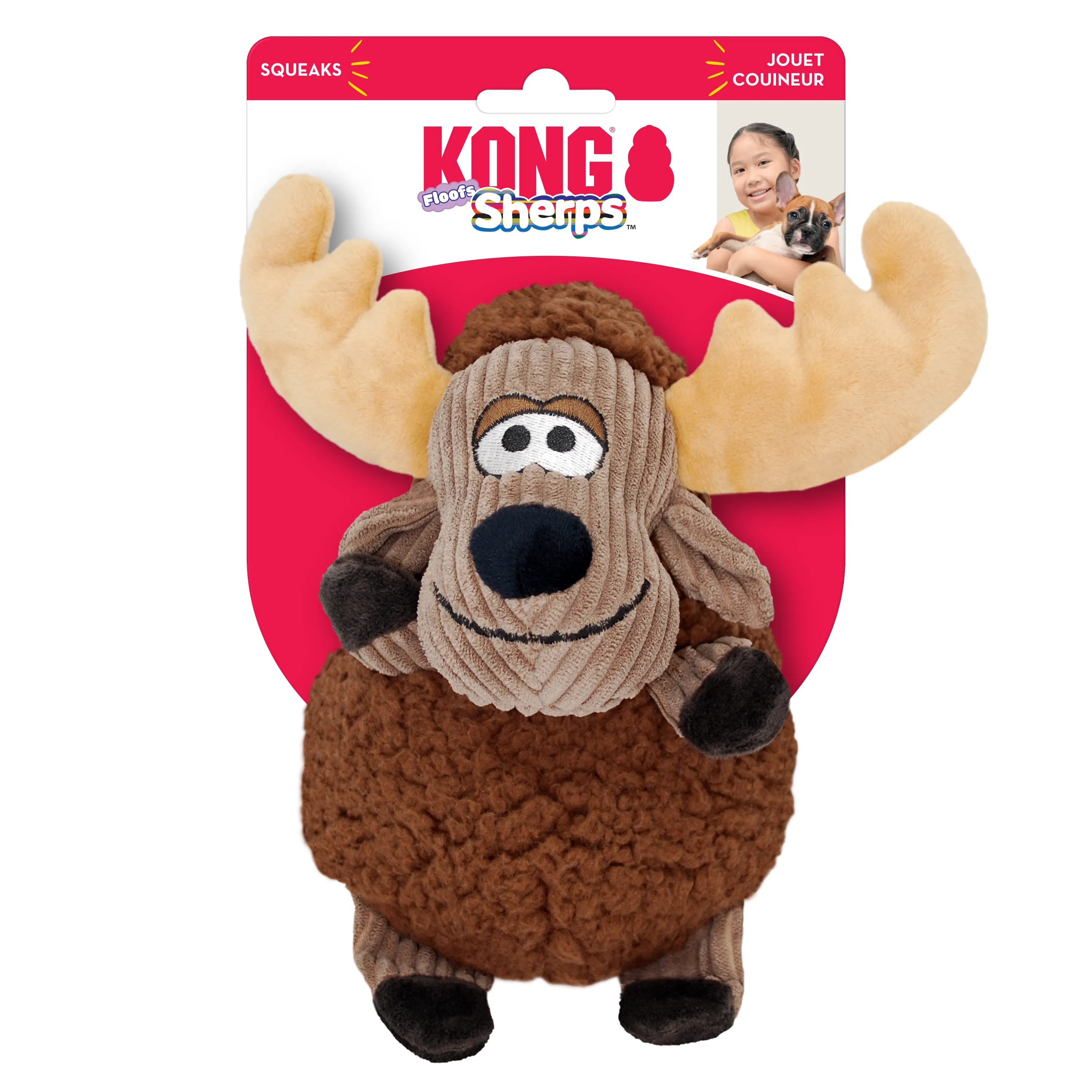 KONG Sherps Floofs Moose Dog Toy (Medium)