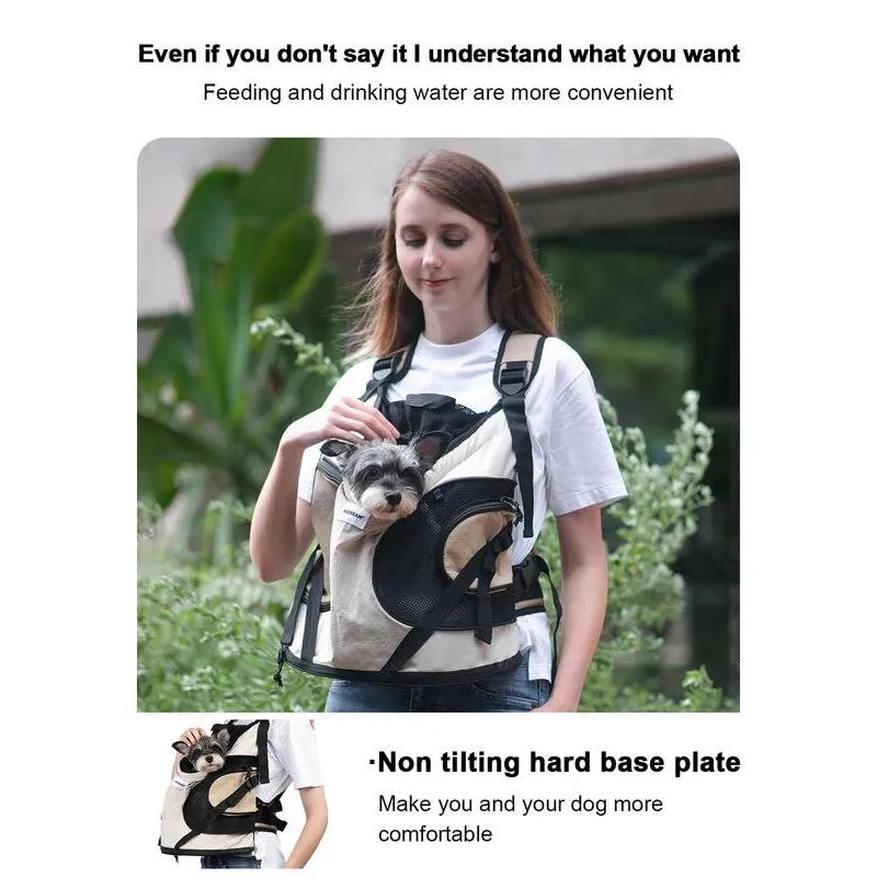Lightweight Breathable Pet Sling Bag - Nylon Travel Backpack for Small Dogs and Cats