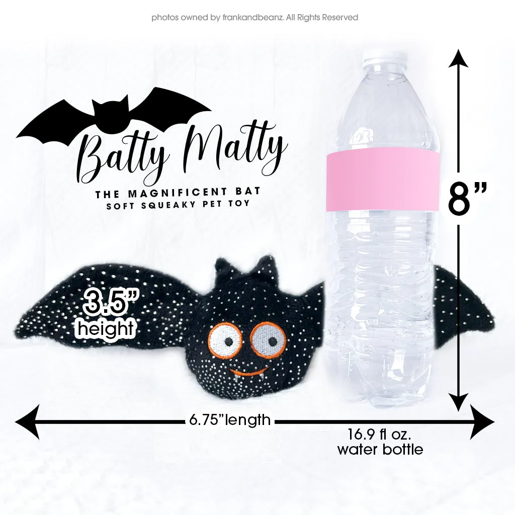 Magnificent Batty Matty Little Bat Squeaky Dog Toy
