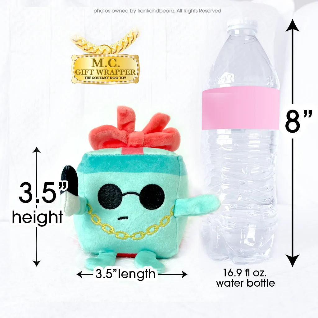 MC Gift Wrapper Plush Small Dog Toy Squeaky Christmas Dog Toys