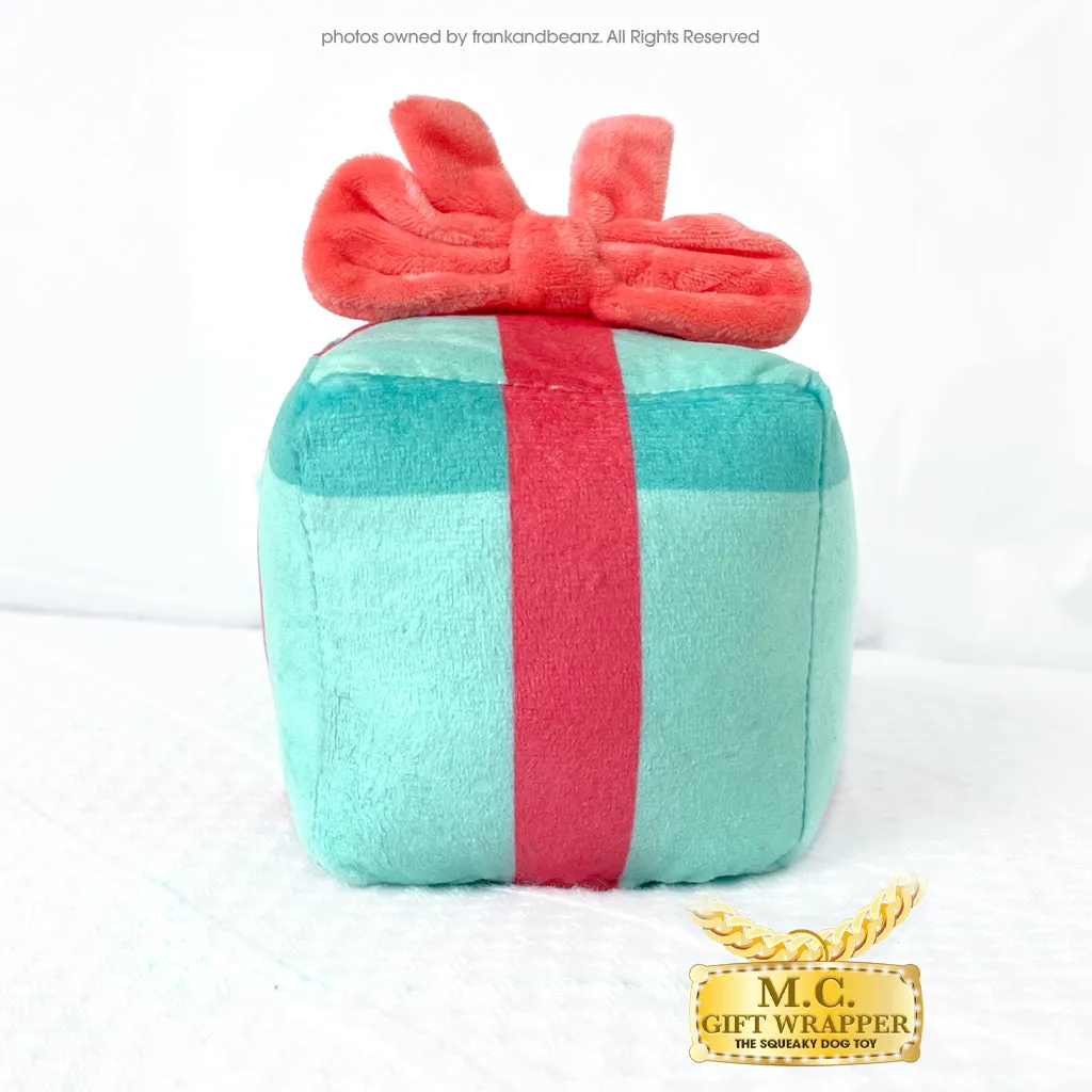 MC Gift Wrapper Plush Small Dog Toy Squeaky Christmas Dog Toys