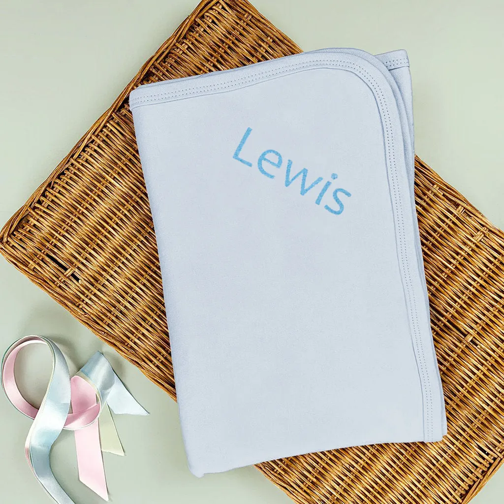 Personalised Morris Monkey Soft Toy With Snuggle Wrap, Blue