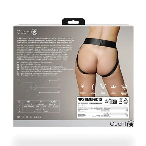 Shots - Ouch Vibrating Strap On Panty Harness with Open Back