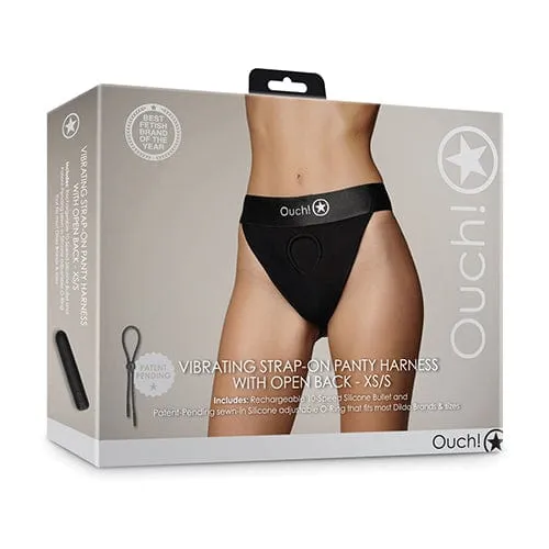 Shots - Ouch Vibrating Strap On Panty Harness with Open Back