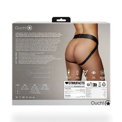 Shots - Ouch Vibrating Strap On Panty Harness with Open Back