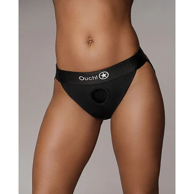 Shots - Ouch Vibrating Strap On Panty Harness with Open Back