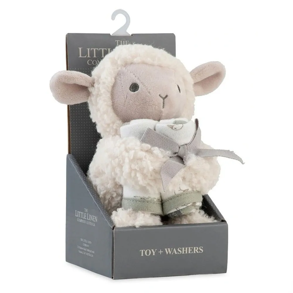 Soft Plush Baby Toy & Face Washers - Farmyard Lamb