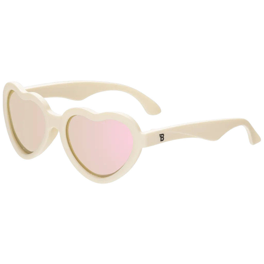Sweet Cream Heart | Rose Gold Polarized Mirrored Lenses