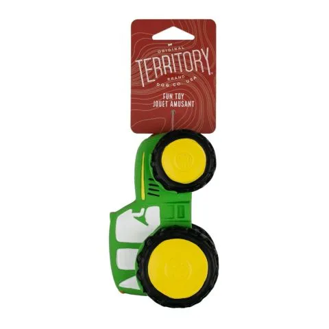 Territory Green Tractor Latex Squaker Dog Toy (6")
