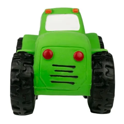 Territory Green Tractor Latex Squaker Dog Toy (6")