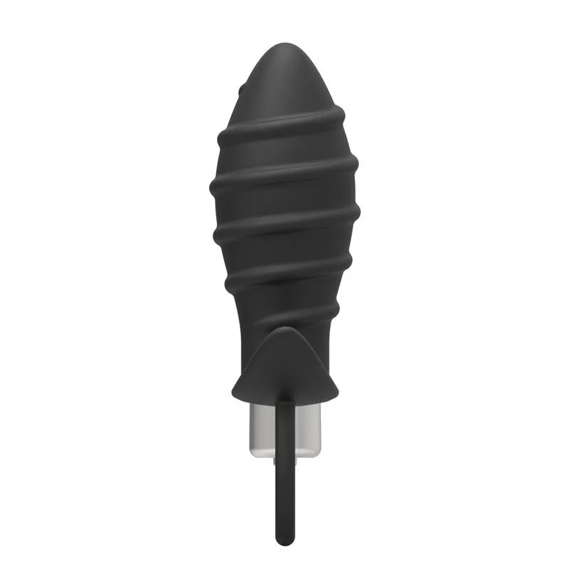 Vibrating Anal Toy with Texture and Pull Ring