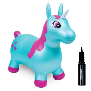 Waddle Ride On Bouncer, Aqua Pink Unicorn