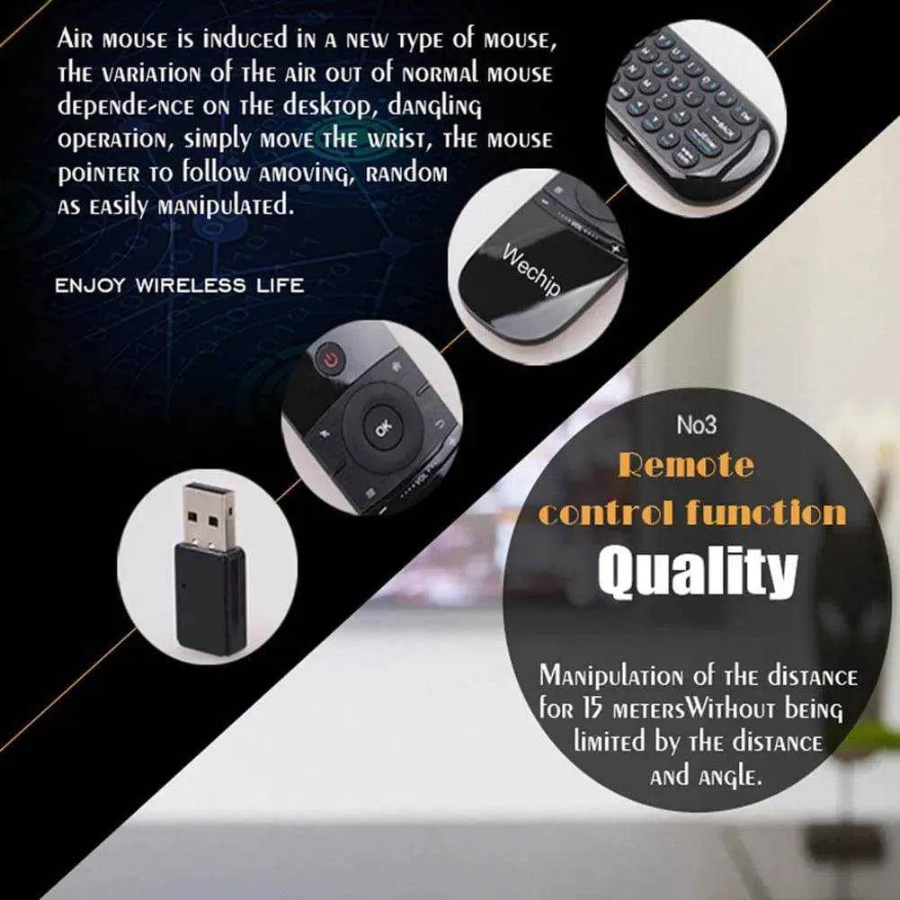 Wireless Keyboard Air Mouse Smart Remote Control for Android TV Box PC