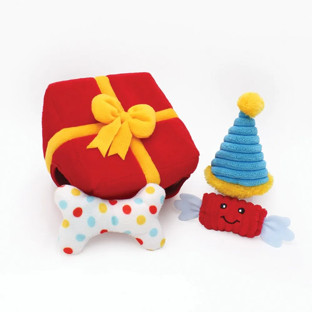 ZippyPaws Burrow Present Box Dog Toy